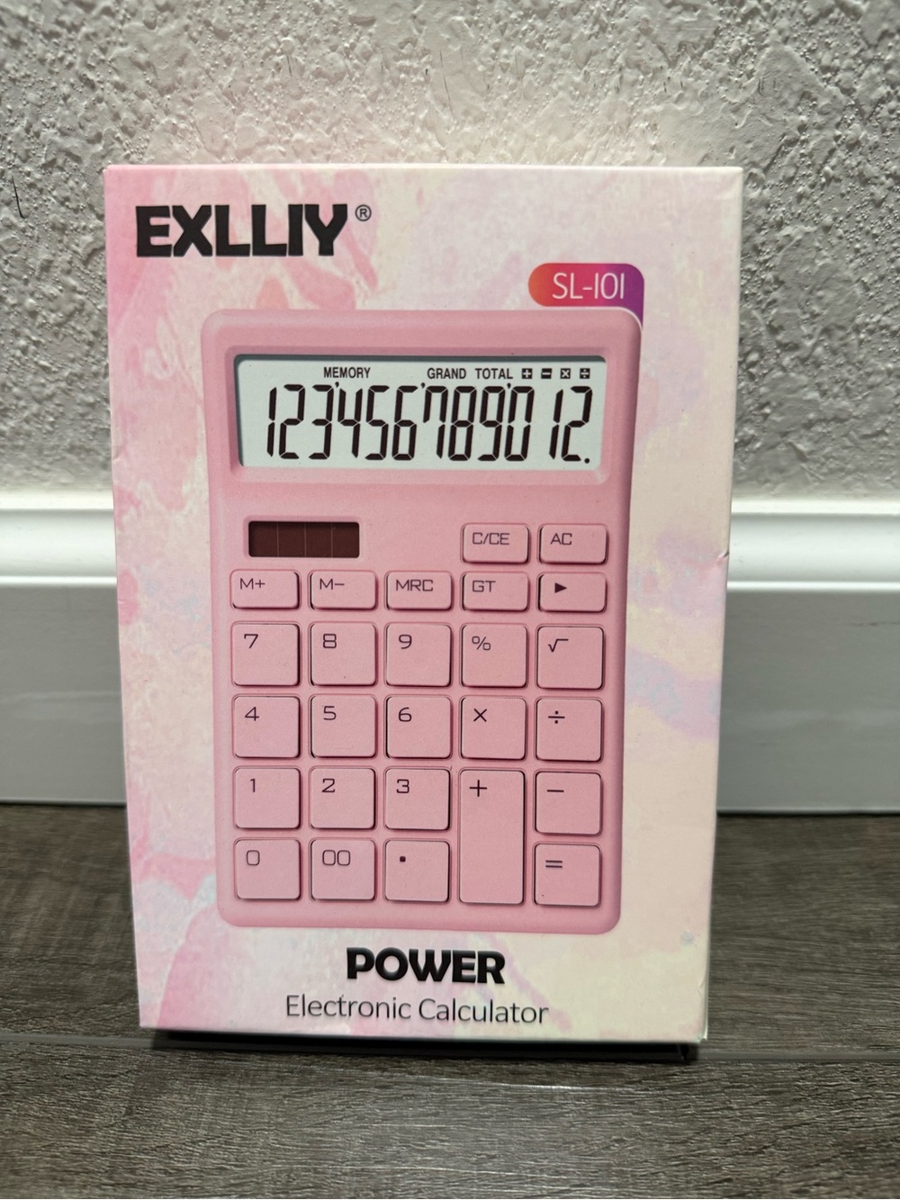 Desk Calculator 12 Digit,Pink Desktop Dual Power Battery and Solar